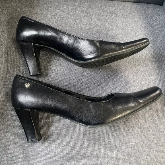 Etienne Aigner Deanna Classic Black Leather Heels Size 7M - Picture 2 of 7